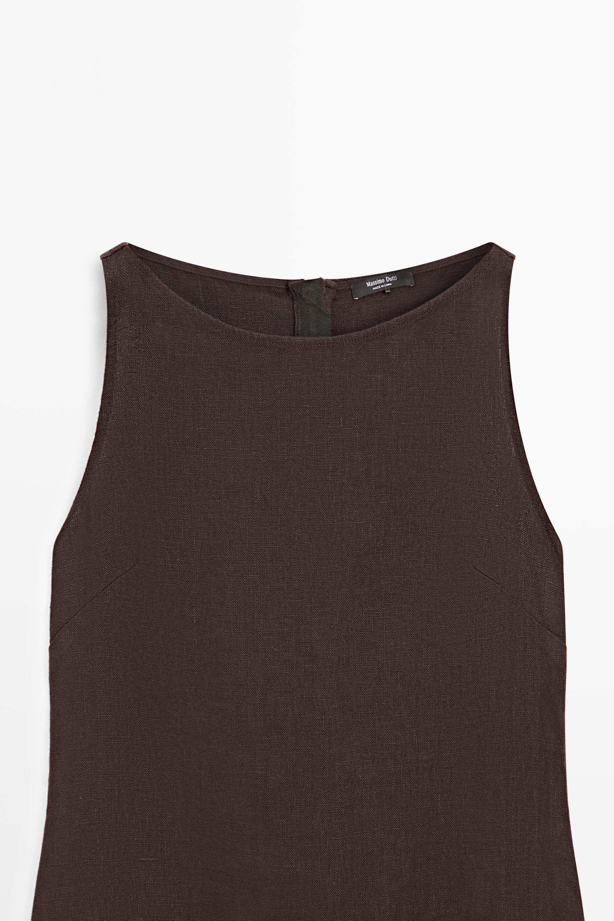 Linen halter midi dress